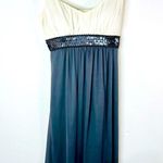Sweet Storm Off White with Grey Sequin Size Small Y2K Formal Mini Dress Sheer Photo 2