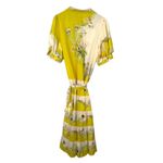 Boutique  1X Maggie Floral Maxi Dress Tropical Tired Puff Sleeve Yellow Womens Photo 3
