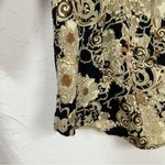 Miss Me  Y2K Black Tan Blouse Womens S Paisley Beaded 3/4 Sleeve Lightweight Photo 12