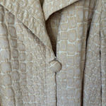 St. John Collection  Cream Metallic Crocodile Print Suit Jacket Blazer Button Photo 3