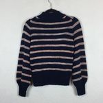 Madewell Blue Striped Wool Sweater XXS Metcalf Mockneck Balloon Sleeve Chunky Photo 10