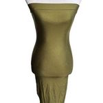Akira  Tube Top Bodycon Midi Dress Olive Green Size Small Photo 0