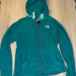 The North Face  blue green Fleece zip up Jacket sweatshirt Photo 0