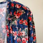 LuLaRoe Velvet Floral Kimono Duster Cardigan Women’s Medium Open Front Layering Photo 4