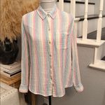 Rails  Iris Stripe Ellis Long Sleeve Button Down Shirt Top Size Medium Photo 3