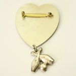 Vintage 50s Heart Bowling Pin Initial I Silver Photo 4