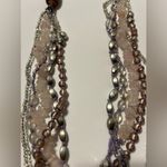 PIER 1 Long Layered Bead and Crystal Necklace Purple Photo 2