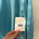 VICI Satin Teal Dress Cuffed Sleeve Photo 6