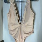 REEF  kaleidoscope nude plunge front strappy swimsuit with pearl accents Photo 8