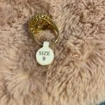 Gold Tone Pink Oval Ring Size 9 Photo 3