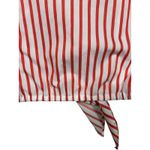 Chico's  Red White Vacation‎ Stripe Button Down Tie Front Long No Iron Sz 2 Large Photo 5