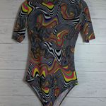 Jaded London RETRO 1990’S PSYCHEDLIC SWIRLY VIBE PATTERN BODYSUIT SMALL Photo 0