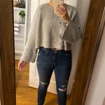 Grey Knitted Cropped Sweater Size M Photo 0