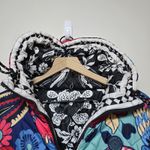 Farm Rio  Womens Colorful Graphic Floral Reversible Puffer Jacket Size XS‎ Belted Photo 4