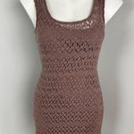 Urban Outfitters Pins & Needles Brown Crochet Lace Knit Lace Dress XS Beachy Photo 0