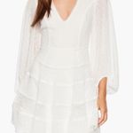 Bardot Women's Mae Lace V-neckline Voluminous Sleeves Dress in White Size 6 Photo 0