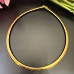 Vintage Unsigned Gold Tone 7mm Omega Chain 16” Choker Statement Necklace 25g. Photo 0