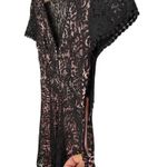 Forever 21 Dress Black Size Small Mini Lace Pink V Neck Feminine Flirty NWOT Photo 3