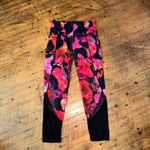 Athleta Mystique Chaturanga mesh fuschia floral cropped leggings Photo 1