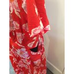 Old Navy New NWT Plus 3X floral red midi dress cut outs Button up front shirt dress Photo 4