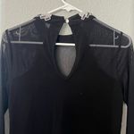 Moa Moa Black Knit Top with Embellished Epaulet Shoulders - Size S Photo 4