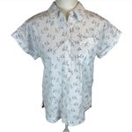 Vineyard Vines Sailboat Print Popover Half-Button Front Shirt - Size 6 Photo 0