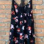 Inc International Concepts Lace Trim Satin Slip Dress Mini Floral Chemise Size L Black Size L Photo 2
