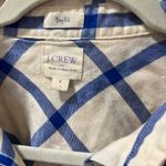 J.Crew Boy-Fit Cream & Royal Blue Windowpane Check Button-Down Shirt-SZ 8 Photo 1
