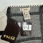 Escio Cardigan Sweater Womens M Toggle Button Windowpane Plaid Ivory Black NEW Multiple Size M Photo 4