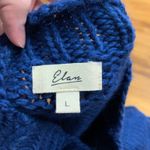 Elan Sweater Knit Pullover Pink Heart Royal Blue Long Sleeve Womens Size Large Photo 4