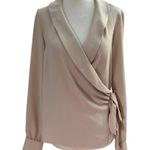 Forever 21  Women Size Small Beige Wrap Around Long Sleeve Blouse NWT (36-17) Photo 1