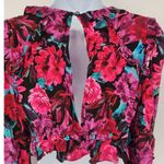 For Love & Lemons  Scarlett Floral Ruffle Crop Top Pink Multi XS Photo 4