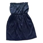 City Triangles NEW Tube Top Mini DRESS Blue Mesh Lined Elastic Waist MED Juniors Photo 2