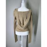 Fossil Y2k Vintage Open Knit Hooded Sweater Sz XS Fitted Boho Neutral Beachy Photo 3