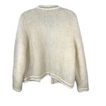 Lynn Williams New Zealand Vintage Mohair Wool Cream Cardigan Pearl Button Large Photo 5