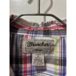 Wrangler  by Rancher Women medium Plaid Long Sleeve Shirt Metallic Accents Photo 4