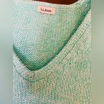 LL Bean Pullover V Neck Sweater 100% Cotton Womens Medium Mint Green Blue Size XL Photo 11