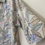 Vintage Tropical Floral Bird Print Button Up Shirt Collared ~ Women’s Size XXL Photo 3