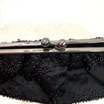 EXPRESS  Black Bead Clutch Wedding Eventing Handbags Black Beaded Purse Photo 4