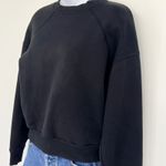 Everlane Black ReNew Sweatshirt XS Crew Neck Raglan Sleeve Cropped Pullover Photo 2