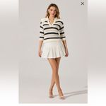 ASTR  the label Striped Open Knit Polo Sweater size Large Photo 1