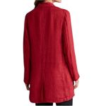Eileen Fisher Jacket Organic Linen Doubleweave Coat Pocket Women’s Medium Red Photo 2