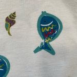 Vintage 90s White Cotton Maxi Shirt Dress Fish Seashell Shell Print Sleeveless Size M Photo 8