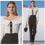 STAUD  Palladium Jumpsuit Sz 0 Off Shoulder Straight Leg Minimalist Quiet Luxury Photo 1