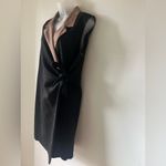 MSK Black & Taupe Faux Suede Wrap Dress Size XL Tan Photo 4