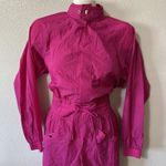 Athleta  x Alicia Keys Sz 0 Hot Pink Nylon Utility Jumpsuit Open Back Long Sleeve Photo 1