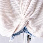 Naïf  Oatmeal Twisted Front Long Sleeve Knit Top Photo 8