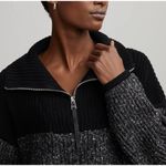 Varley  Sweater Willard Half‎ Zip 2.0 Chunky Knit Pullover Black NWT $178 Sz S Photo 2