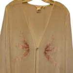 Cerie Long Embroidered Robe with‎ Maribou Trim Size L Photo 1