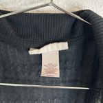 belle du jour Black Drape Vest Top S Boho Knit Sleeveless Open Belted Ruffle Hem Photo 3